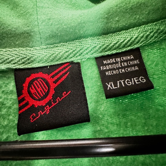 Mad Engine Hoodie w/ Hat & Mask Full‎ Zip Jacket Green St Patrick's Day Child XL - Picture 2 of 11